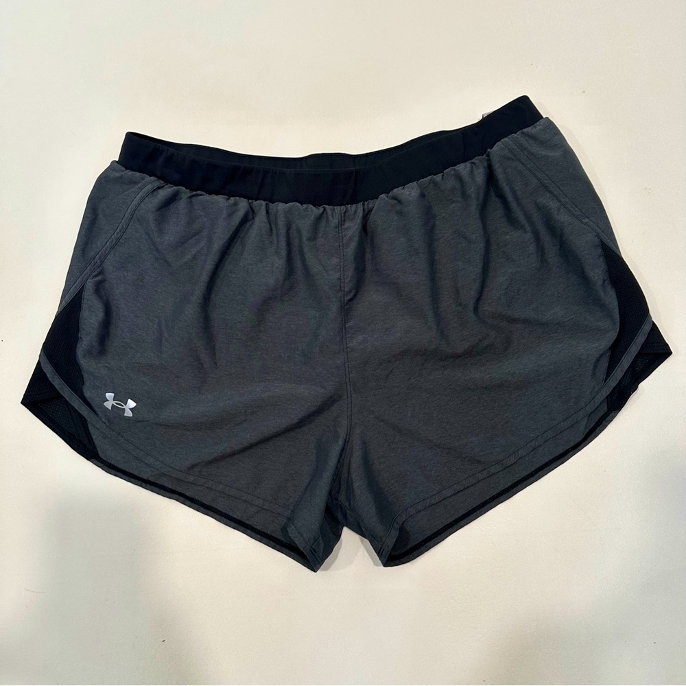 Under Armour Womens Running Shorts Size XXL Black & Gray Activewear Workout